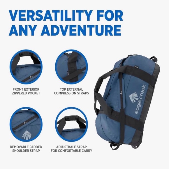 Eagle Creek XL-Blue Rolling Duffel Bag - Picture 2 of 9